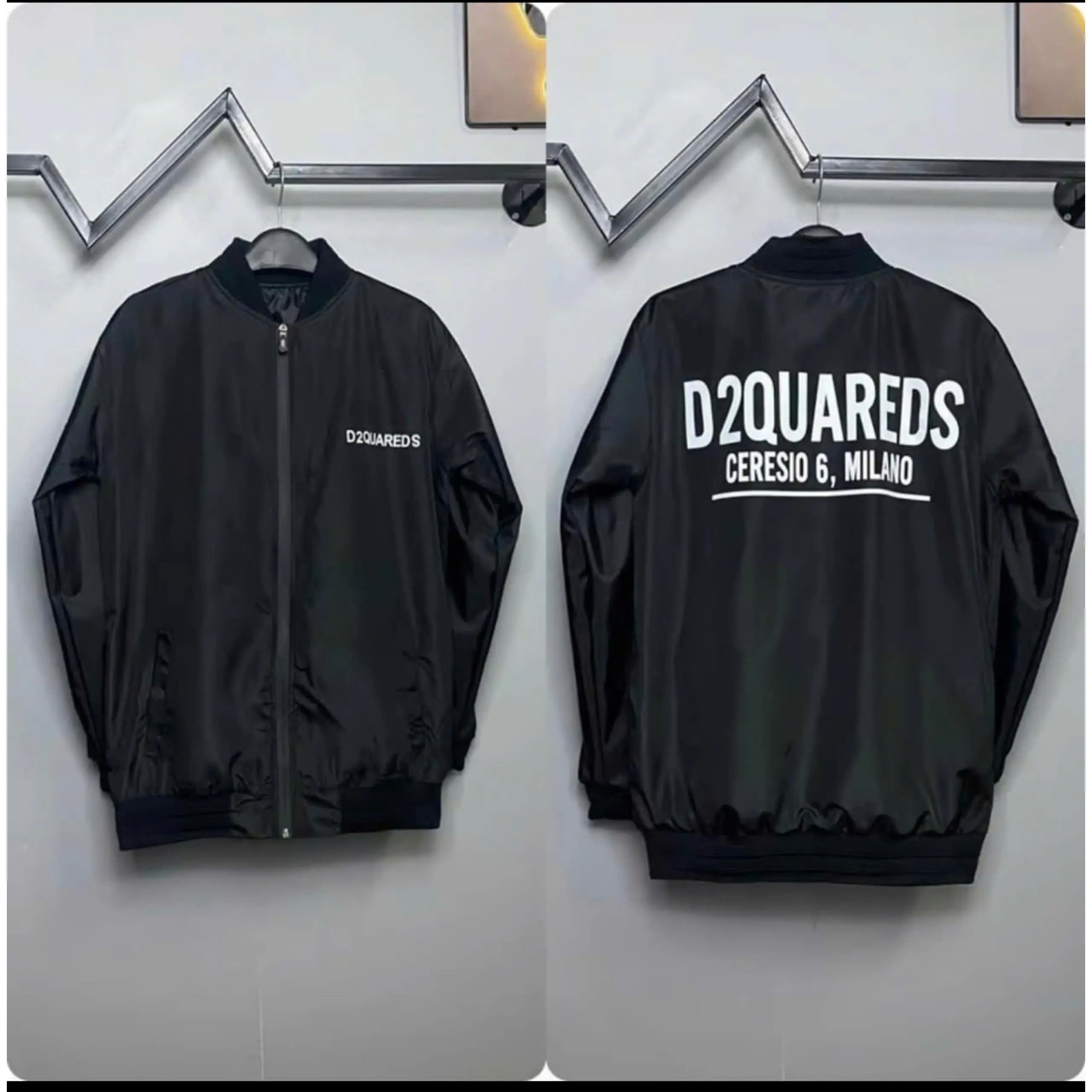 Áo khoác gió D.S.Q Nam Nữ bomber Milanoo baisic hai lớp bo gân siu cấp Menswear jacket