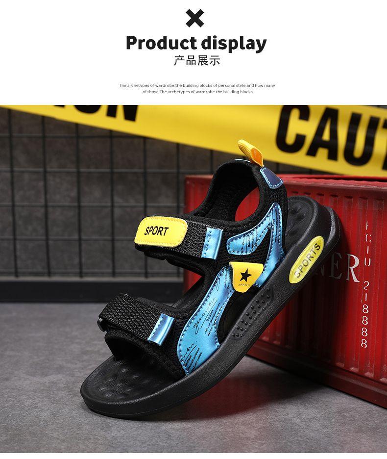 Product Introduction of ABC PEAC Boys' Sandals 2025 Summer New Soft Sole Non-Slip Boys' Sports Beach Shoes For Big Kids 24
