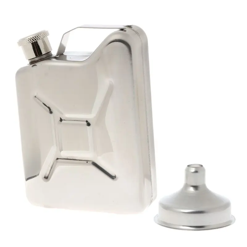 Guang 5oz Stainless Steel Jerry Can Hip Flask Liquor Whisky Pocket Bottle Men Gift