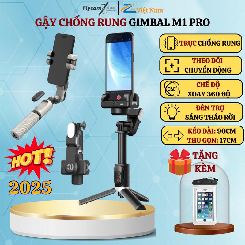 Gimbal Chống Rung AOCHUAN Smart M1 Pro , Tripod Chống Rung Quay Phim, Gậy Chụp Ảnh Cao Cấp Chính Hãng Phụ Kiện Selfie