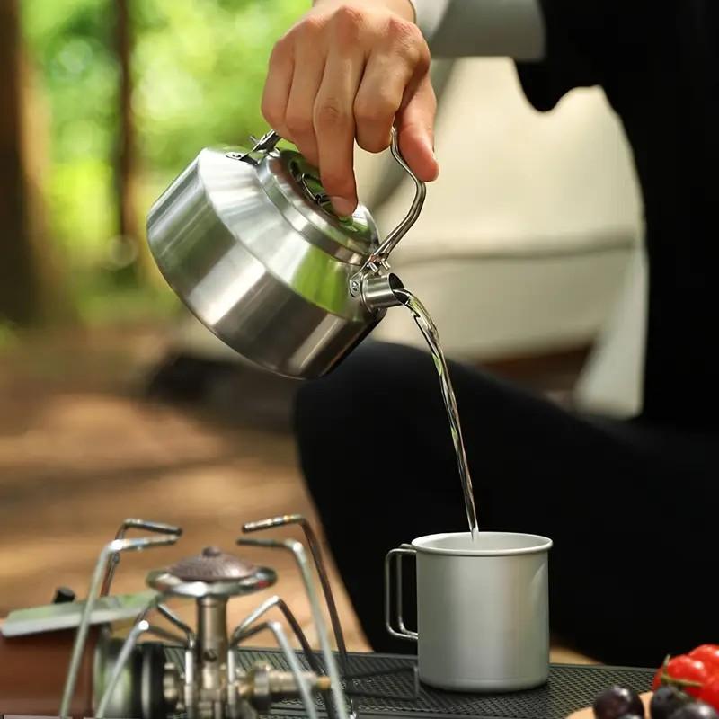 Product Introduction of Camping Stainless Steel Kettle, 1 Count Dual Handles Portable Tea Making Kettle with Storage Bag, Suitable for Outdoor, Camping & Hiking 0