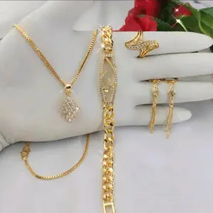 Perhiasan Fashion Wanita Full Set Titanium Mewah Terbaru 2026 Anti Luntur Emas Berlian