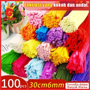 Gaudi 100 Pcs/30 Cm Twist Stick Tebal Pipe Cleaner Flower Bulu Mercy Warna Diy Kerajinan Tangan Mix Warna Kawat BuluTwist Rod Bouquet