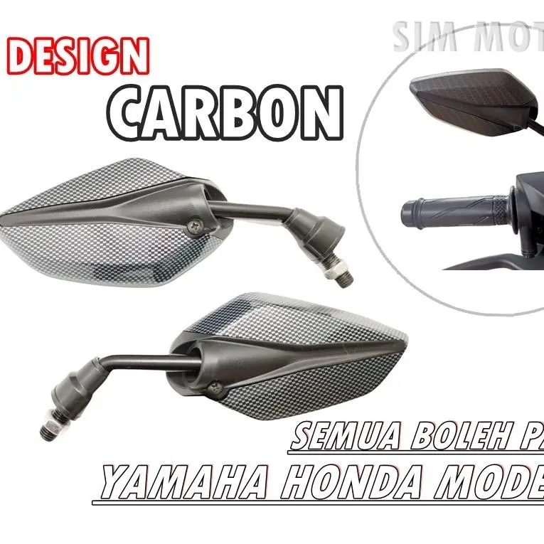 CARBON SIDE MIRROR SM140 CERMIN MOTOR Y15 LC135 RS150 EX5 WAVE KRISS DASH NVX RS150R Y16ZR NOUVO EGO W125 RSX150
