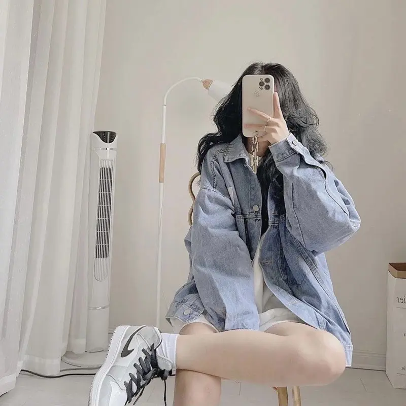 Áo khoác jean nữ Hàn Quốc logo túi Baba cực đỉnh size 40-75kg BB Lady.shop