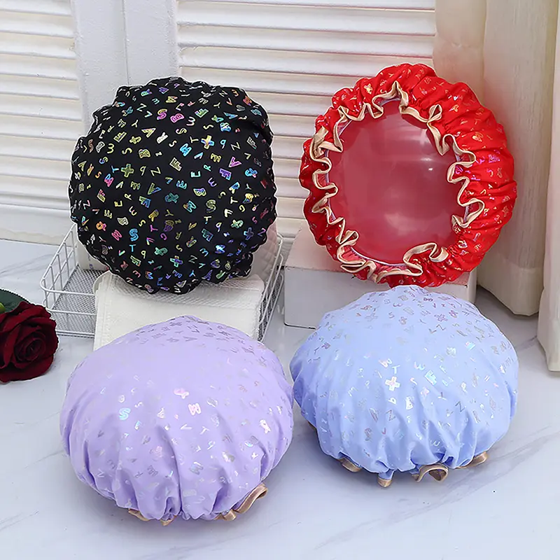 Mũ Tắm, Chất Lượng Cao, Hai Lớp, Đa Chức Năng, Dành Cho Nữ, Chống Thấm Nước Và Bụi, Thoáng Khí, Phụ Kiện Tóc 0