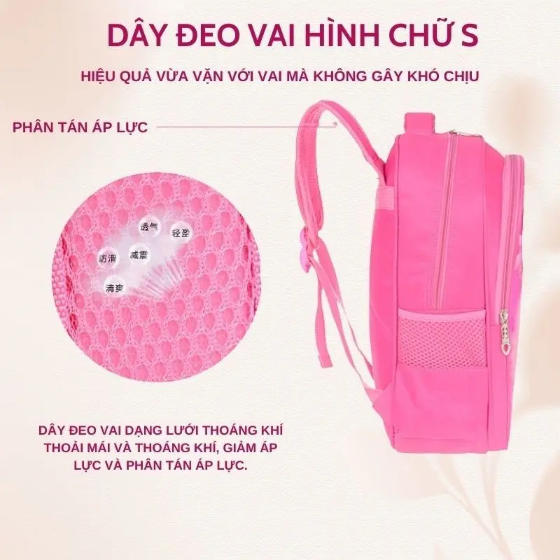 Nhiều Mẫu Balo Học Sinh Họa Tiết Thỏ, Cặp Đi Học Hình Thỏ Mẫu Mới, Balo Chống Thấm Nước, Chống Gù Lưng, Balo Đeo Vai Cho Bé 7
