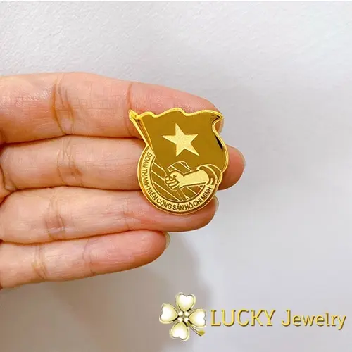 Huy hiệu cài áo Đoàn Thanh Niên đồng mạ vàng
