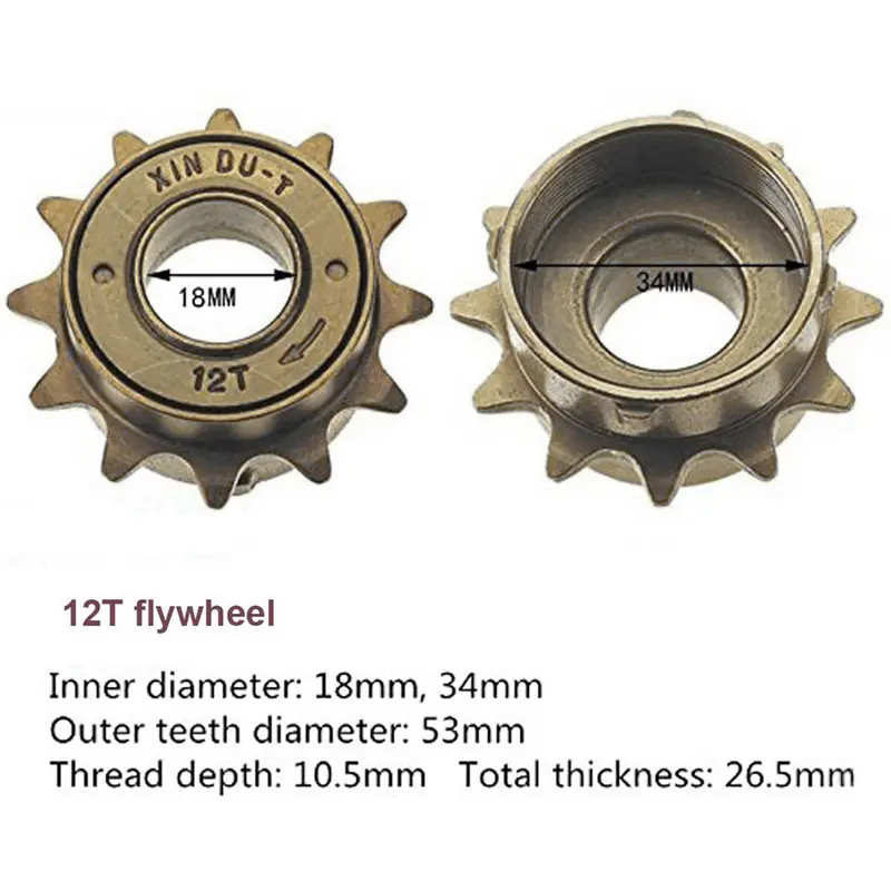 Phụ Kiện Xe Đạp, Bánh Răng Xe Đạp 34MM, 12T / 14T / 16T Bánh Xe Tự Do Xe Đạp, Bánh Xích Tốc Độ Đơn, Thích Hợp Cho Xe Đạp 3
