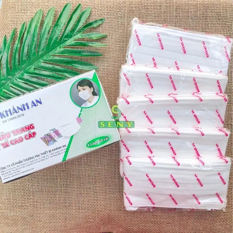Hộp 50 cái khẩu trang y tế khang khuẩn Khánh An dày 4 lớp 8