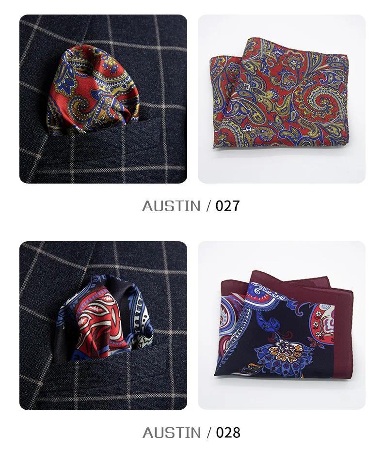 Product Introduction of Men 100% Silk Pocket Square Print Real Satin Small Square Scarf Gentleman Business Suit Shirt Chest Scarf Handkerchief 30*30 Cm 27