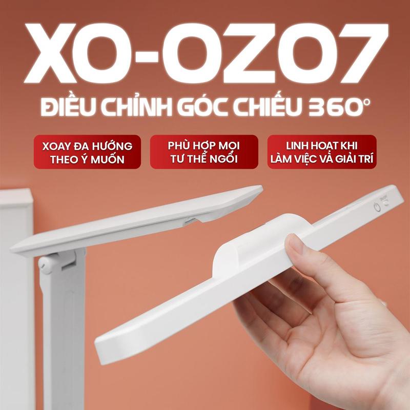 Đèn Học Chống Cận LED XO-OZ07, 3 Chế Độ Sáng Tùy Chỉnh, Ánh Sáng Dịu Bảo Vệ Mắt, Pin 1200mAh Sạc Type-C Dùng 8–36h, Có Remote Điều Khiển, Đèn Bàn Xoay 360°, Phù Hợp Học Sinh – Sinh Viên