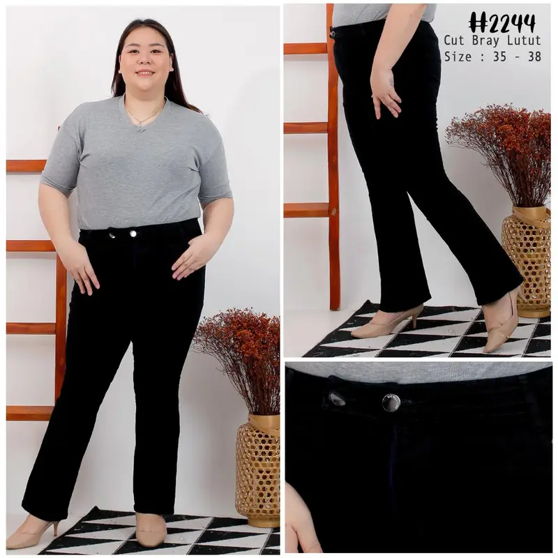 SNAB - Celana jeans cutbray kancing 2 jumbo 5