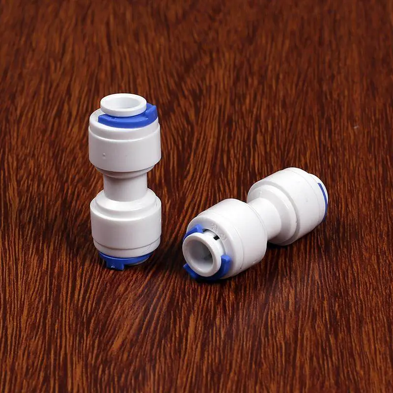 2pcs Quick Connect Push Fit Water Tube Fitting 1/4 Inch OD I Type Adaptor for RO Water Filter Water Dispenser Fitting
