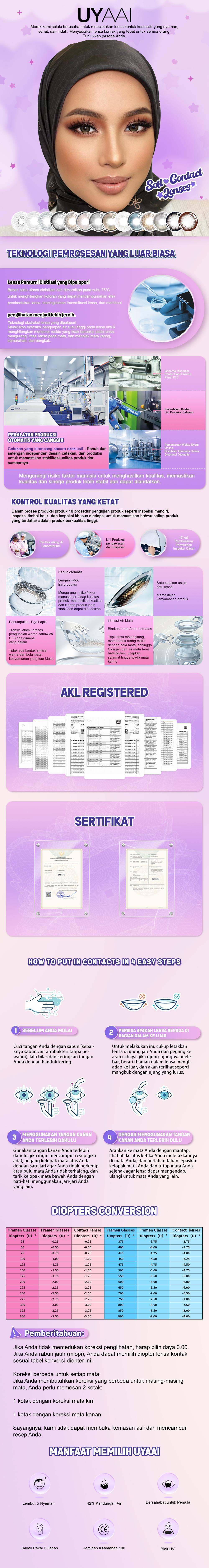 [COD] UYAAI SOFTLENS Poet Brown /Thai tea Grey Black LENSA KONTAK 14.0 MM-14.5MM MINUS 0-6.00 Contact Lens Eye Soflen