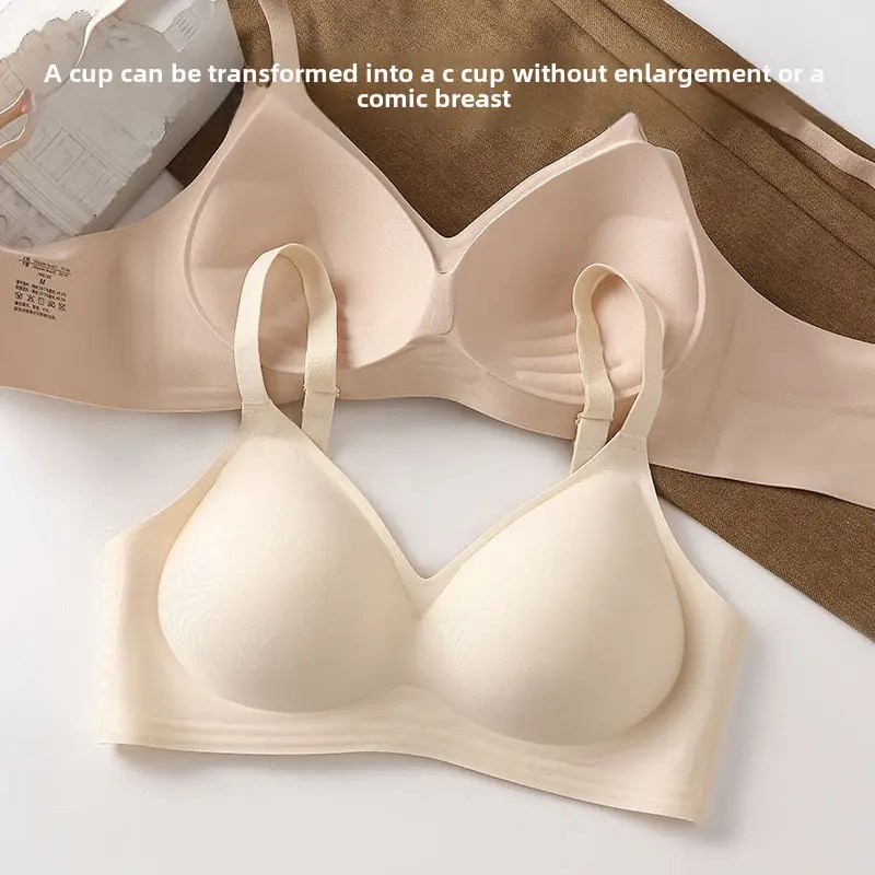 Expanded Comic Bust Underwear for Women with Small Breasts Push Up Bra Seamless Fixed Cup Bra
