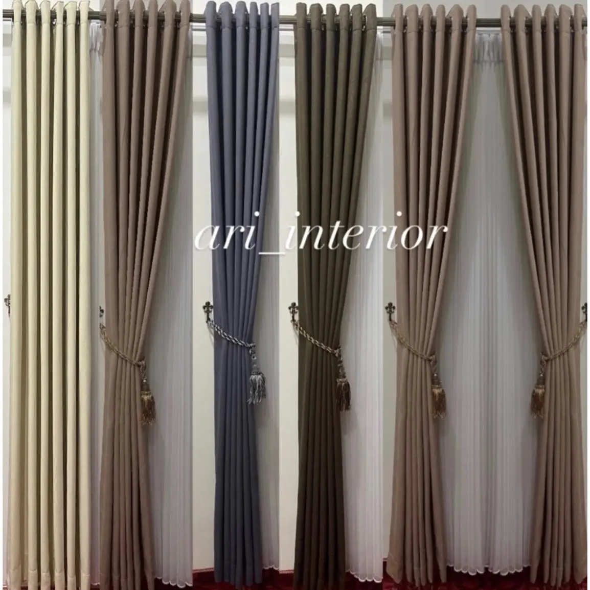Gorden (khusus yg 6 gelombang) Gorden embos import minimalis dof premium murah,coklat muda,coklat tua,abu abu,abu tua,krem beige