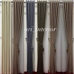 Gorden (khusus yg 6 gelombang) Gorden embos import minimalis dof premium murah,coklat muda,coklat tua,abu abu,abu tua,krem beige