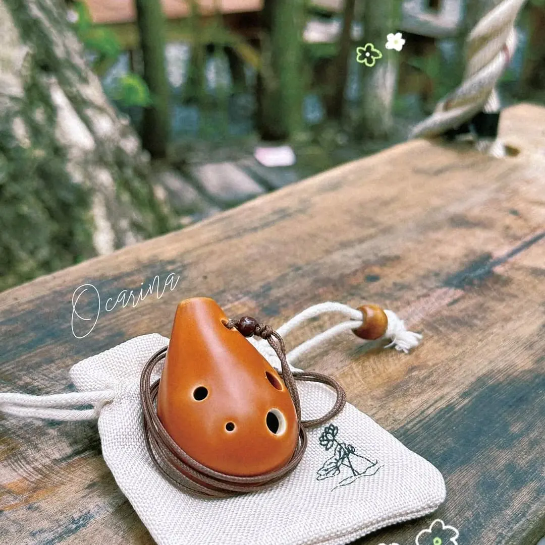 Ocarina mini màu nâu | Ocarina 6 lỗ dễ chơi | Kèm túi và tài liệu hướng dẫn chơi