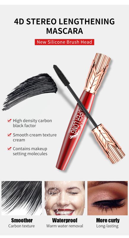 Product Introduction of Waterproof Mascara Non-Smudging Lengthening, Curling & Thickening Makeup Cosmetic camille eyeshadow vice  lipstick o two flower knows 4