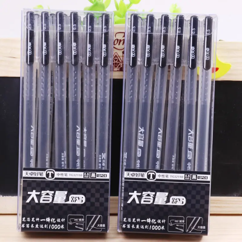 Bút gel ngòi kim mưc đỏ/ đen 0.5mm siêu nhẹ B112 Bút gel đệm tay nhưa viết mượt, trơn tru hoc sinh tôc ký 0