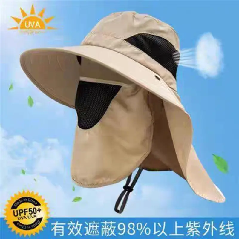 Mũ Chống Nắng Khăn Choàng Rằn Ri, Dành Cho Nam Giới, Ngoài Trời, Thoáng Khí, Che Chống Nắng, Thích Hợp Để Câu Cá, Du Lịch, Leo Núi, Mũ Bucket Có Thể Tháo Rời 8