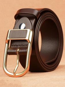 Cinturón de Hombre Casual de Color Sólido en Piel Sintética, Cinturón de Moda para Fiesta, Decoración de Ropa Diaria, Cinturón Versátil y Exquisito para Regalo de Cumpleaños