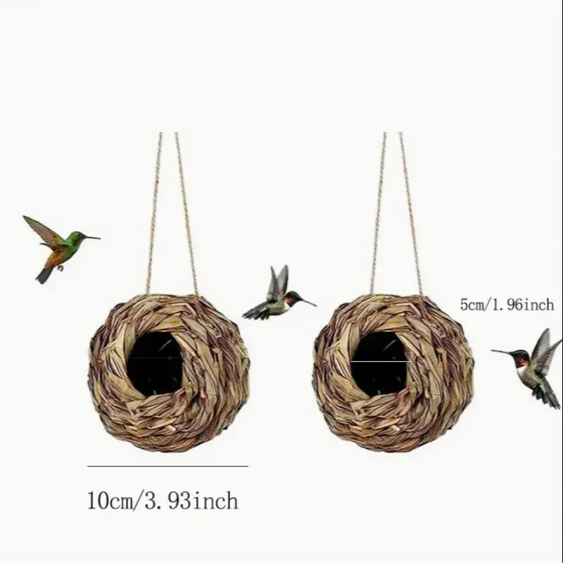 Outdoor Garden Handmade Bird Nest, 1/2/3 Counts Bird Nest with Hanging Rope, Bird Cage for Outdoor Garden Decoration 1