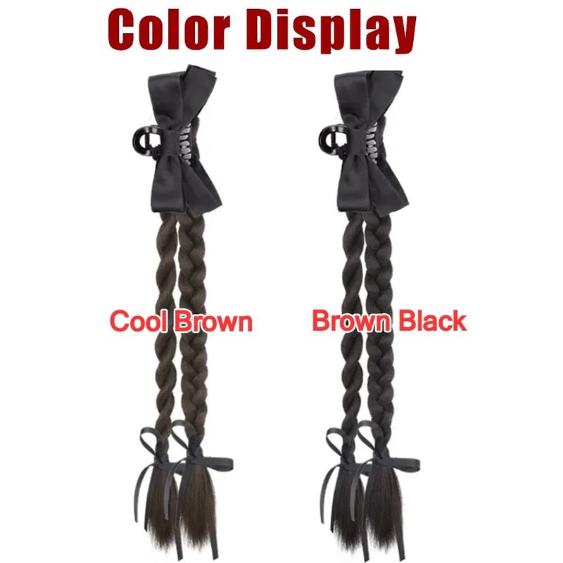 Product Introduction of Synthetic Claw Clip Ponytail Braid with Butterfly Grip 18Inch Brown Black Twisted Braid Ponytail Claw Curly Hair Extension for Woman 11