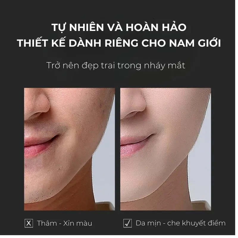 [KEM NỀN CHE KHUYẾT ĐIỂM CHO NAM] Dạng lỏng không gây bết dính, hỗ trợ làm đều màu da và Hỗ Trợ kiểm soát dầu, không thấm nước chăm sóc làn da Cosmetic Serum Skincare 4