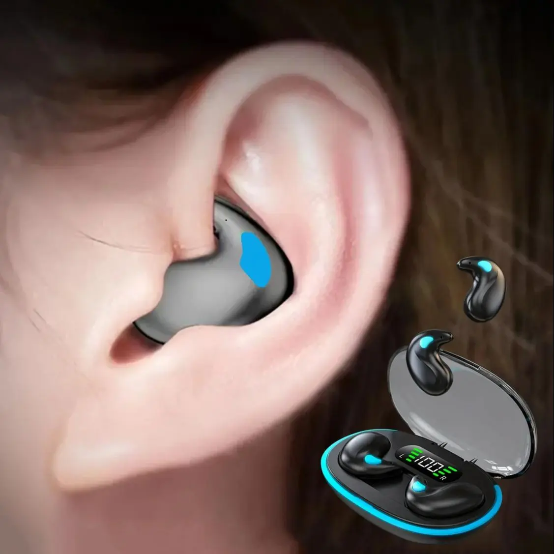 Wireless Headphones, Invisible Sleeping Audio Earbuds Wireless Noise Cancelling Headphones, Bluetooth-compatible Gaming Headset, Holiday Essentials, Valentine's Day Gift
