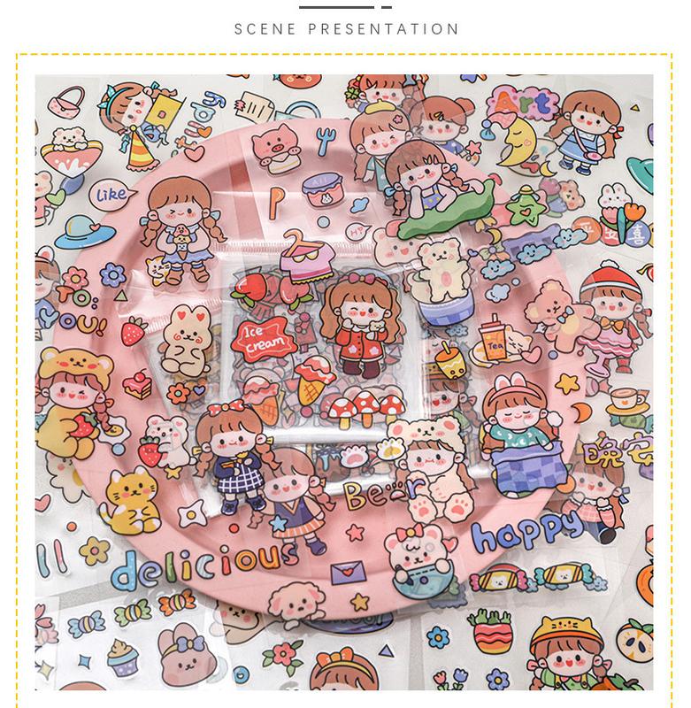 Product Introduction of Komi rice sauce Washi stickers Journal material sticker package ins cute album decoration small stickers 25 pieces 13