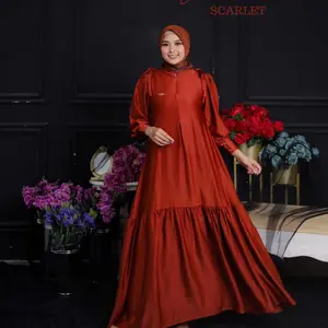Humeera Dress airflow polos by Halwa Apparel gamis kondangan Muslim Pita Ruffle