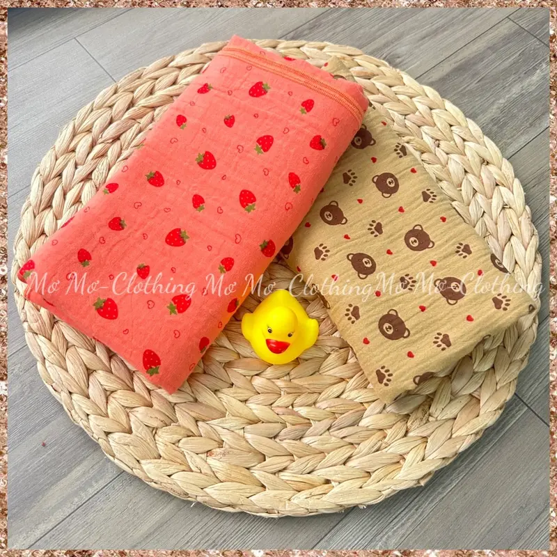 KHĂN TẮM 4 lớp muslin kháng khuẩn, lành tính, mềm mịn, dày dặn Trẻ sơ sinh Em bé, người lớn (2 mặt hoạ tiết) 4
