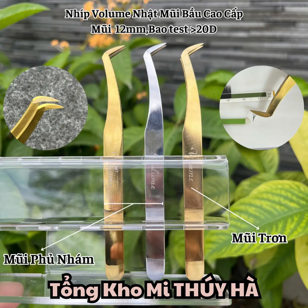 Nhíp Nối Mi-Tạo Fan MEGA VOLUME_Bao Gắp 20D-30D-Mũi Phủ Nhám NANO_THÚY HÀ Trang Điểm Mỹ Phẩm Nữ Eyeshadow Women Đánh Mắt