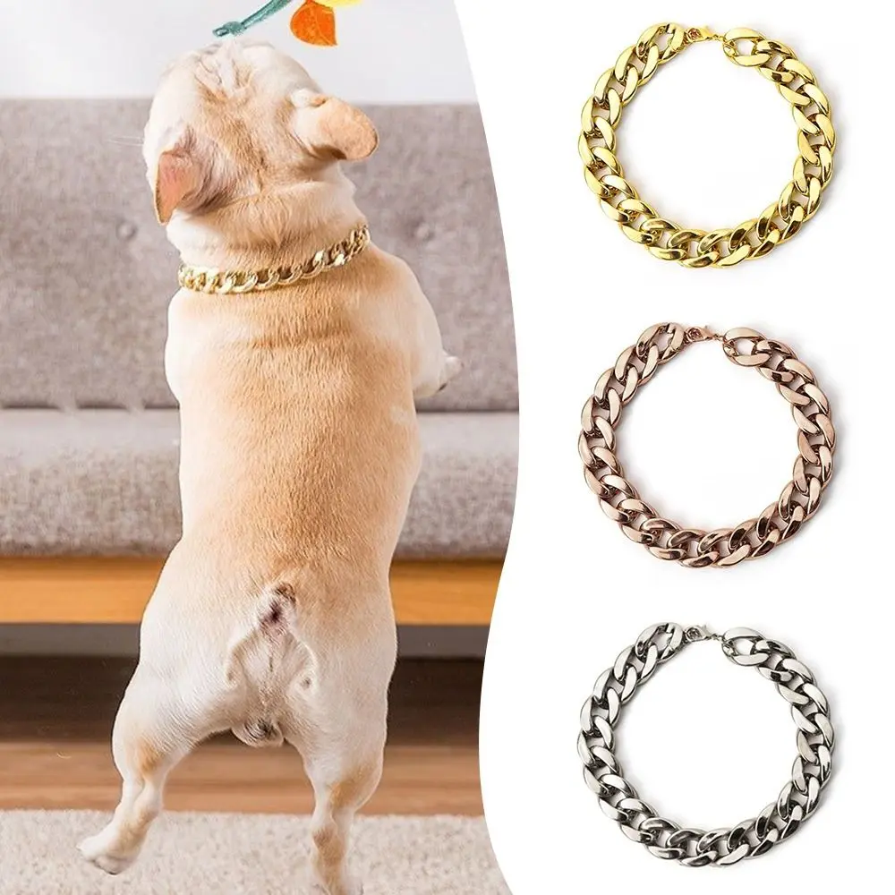 Kalung Haiwan Peliharaan, Kolar Rantai, Fesyen, untuk Kucing dan Anjing, Boleh Laras, Kolar Pitbull, Aksesori Haiwan Peliharaan, Sesuai untuk Anjing Kecil dan Sederhana