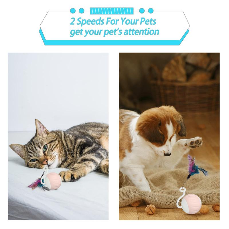 Product Introduction of Interactive Cat Toy, 1 Box USB Rechargeable 5 in 1 Automatic Ball with LED Light, Smart Sound & Touch Control Cat Teaser Toy, Pet Supplies 4
