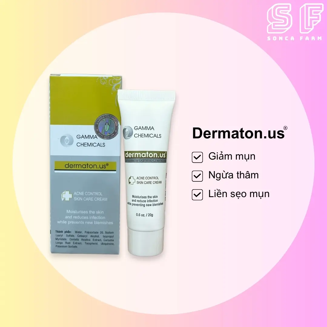 Dermaton.us 20g Kem Mụn Gamma Ngừa Mụn Trứng Cá, Ngừa Thâm, Sẹo Mụn