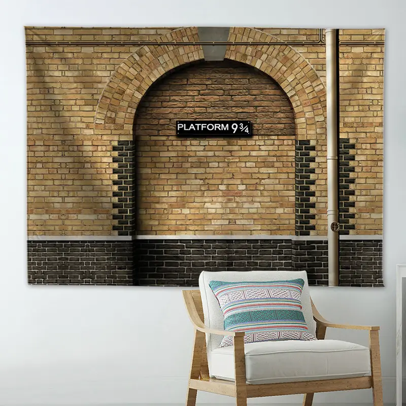 Giá Sách Cổ Điển Chủ Đề Harry Potter, Thiết Kế Nền Tảng Nửa Bậc 9 Và Ba Phần Tư, Vải Treo, Vải Nền Chụp Ảnh Đồ Trang Trí Nhà Cửa 2