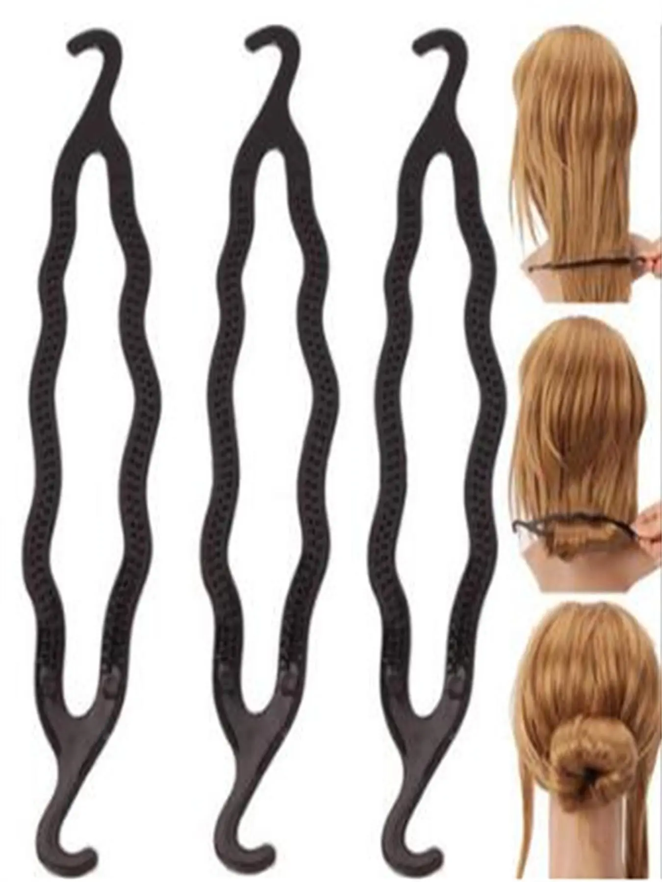 Double Hook Hair Bun Maker, Magic Hair Styling Donut Hair Accessories Tools, Hair Styling Tool for Women & Girls, Curlers