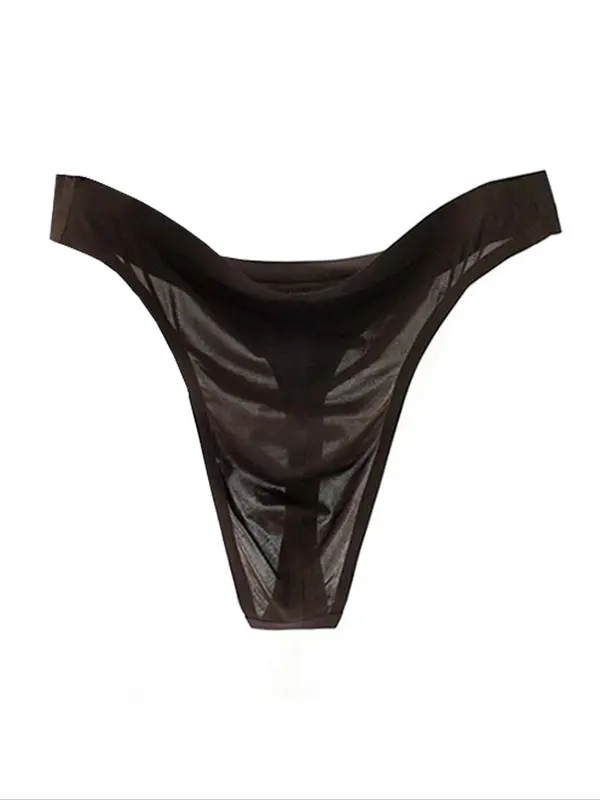 Men's Solid Low-rise Thong, Casual Comfy Breathable Knicker for Daily Wear, Underwear for All Seasons, Undergarments 2