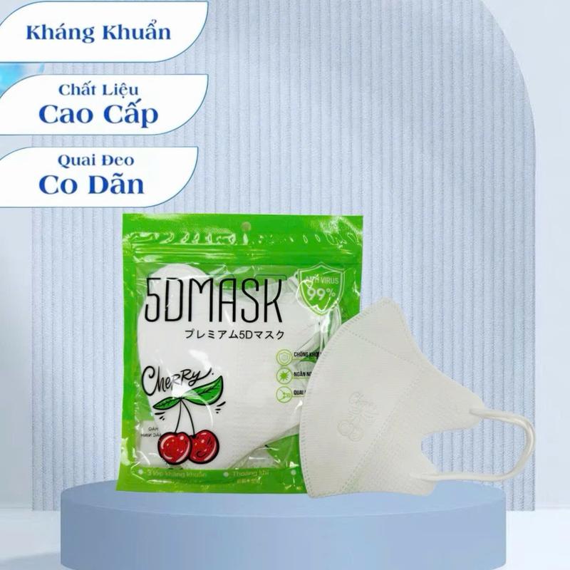 200 cái khẩu trang 5d cherry 3 lớp giấy kháng khuẩn chống nắng chống bụi mịn