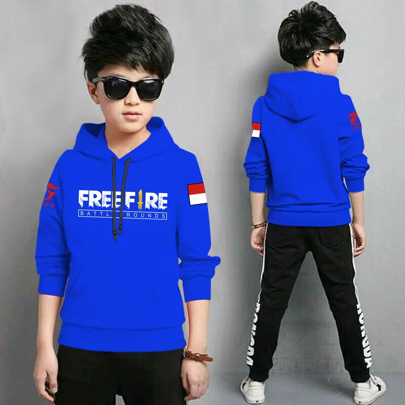 Jaket FF BENDERA Anak Laki Laki/Jaket Anak Terbaru/Hoodie Anak / Anak Gaming Bahan Fleece Tebal 4-11 TAHUN 4