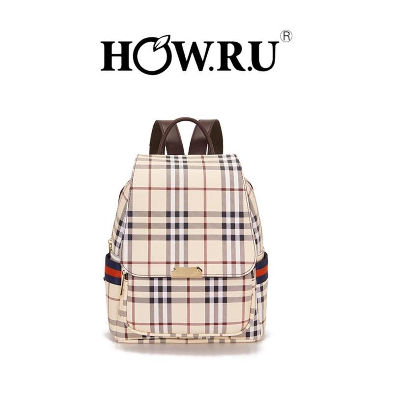 Howru Backpack - Stripe PU Leather, Functional Backpack for Travel ...
