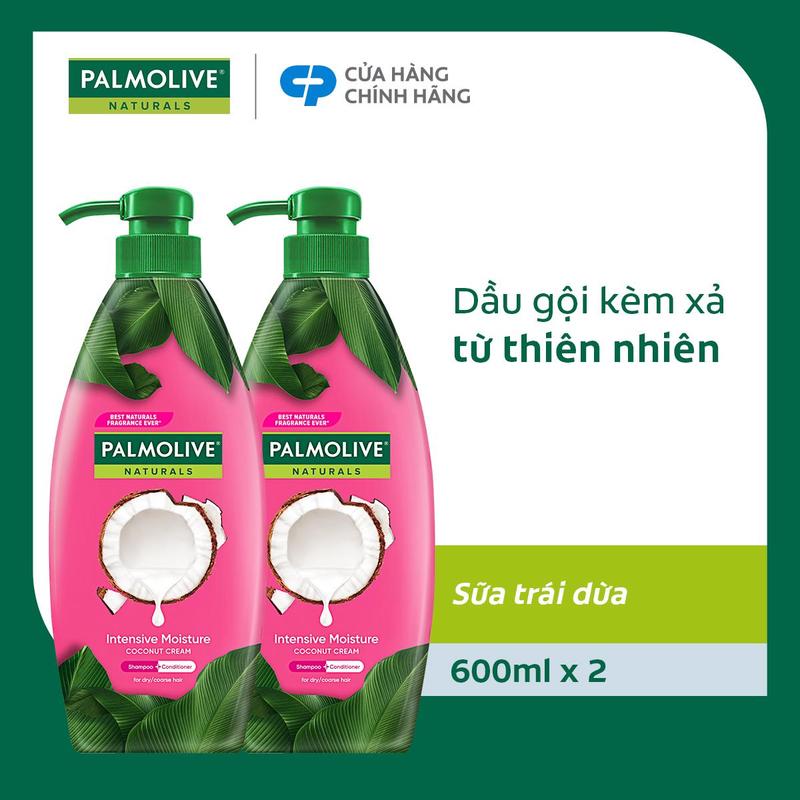 Bộ 2 dầu gội Palmolive Naturals chiết xuất thiên nhiên Chăm Sóc Tóc và Dưỡng Tóc bồng bềnh 600ML x2 phù hợp cho Nữ và Nam