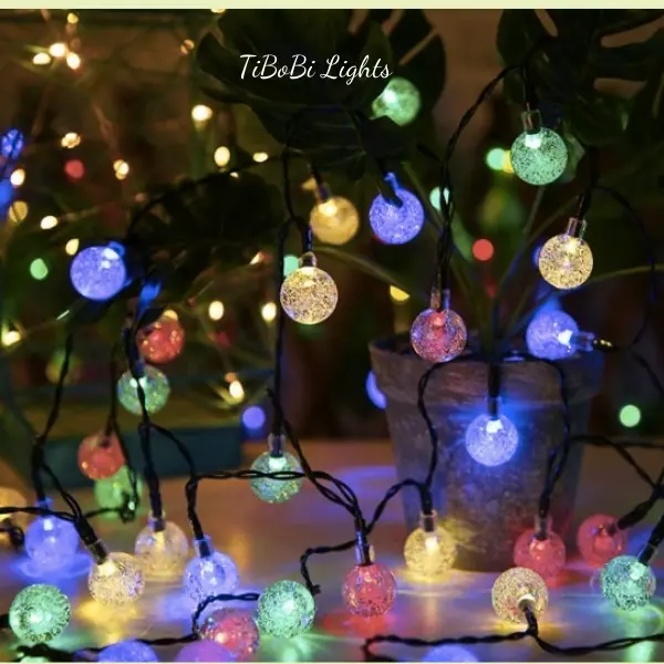 Đèn led nháy trang trí nhà cửa, trang trí cây thông noel lễ tết, đèn năng lượng mặt trời quả cầu bi bọt 30-50-100 bóng led 7