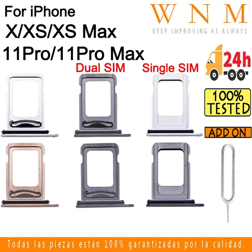 Khay Thẻ SIM, Kép Đơn, Tương Thích Với iPhone X, XS Max, 11Pro, 11 Pro Max, Giá Đỡ Khe Khay Thẻ SIM, Đầu Đọc Thẻ, Bộ Chuyển Đổi Khe Cắm SD, Thay Thế, Một Phần