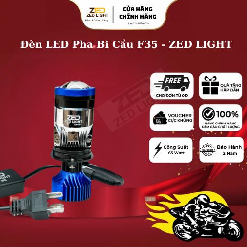 Đèn LED Bi Cầu F35 ZED LIGHT - 65W 12.24V DC Chân H4 Lắp Zin Xe Máy Ô Tô Cao Cấp Bảo Hành 24 Tháng Đèn Pha Phụ Tùng