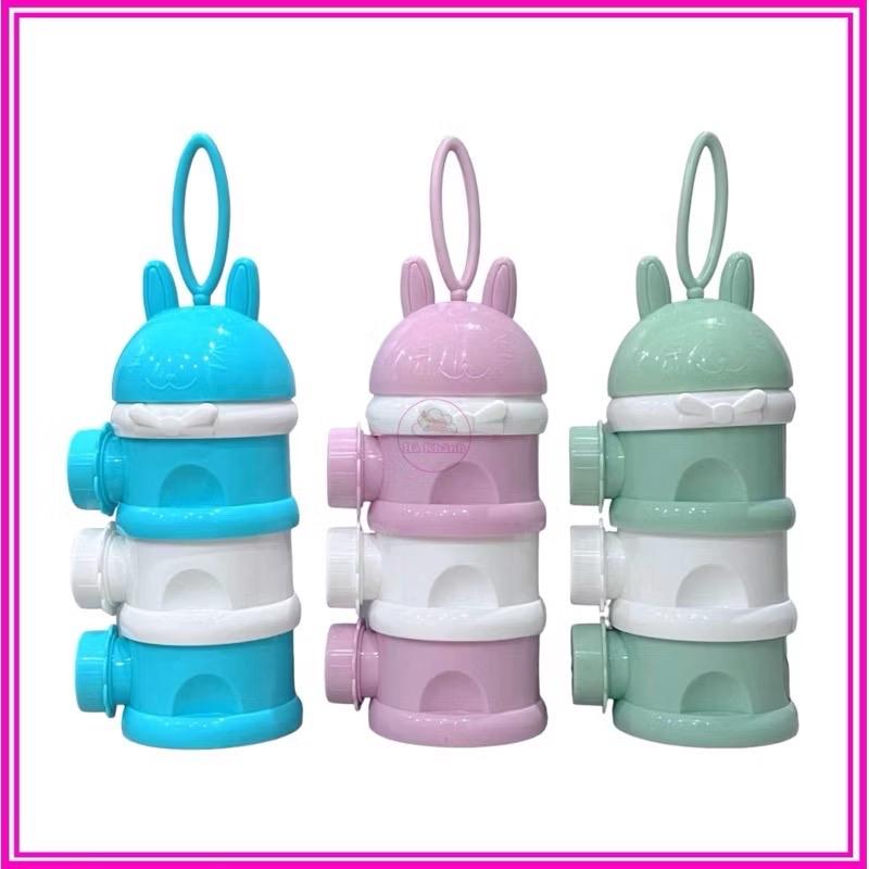 Hộp chia sữa 3 tầng HCS01, chất liệu nhựa PP an toàn, có quai cầm tiện lợi - Đựng Sữa Bột - Trữ Sữa