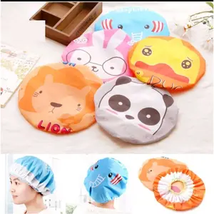 TOKOLOKAL TOPI MANDI KARAKTER WATERPROOF / SHOWER CAP KARAKTER KARTUN / TOPI MANDI DEWASA ANAK / PERLENGKAPAN KAMAR MANDI